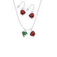 thumbnail image 2 of Delight Jewelry Silvertone Mini Enamel Palm Tree Red Lucky Ladybug Necklace and Dangle Earrings Set, 2 of 6