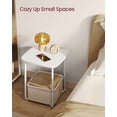 thumbnail image 3 of Mesa auxiliar VASAGLE con cesta de tela, moderna mesita de noche, color blanco, 3 of 7