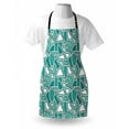 thumbnail image 4 of Geometric Apron, Retro Style Tile Pattern Illustration of Solid Elements Art Print, Unisex Kitchen Bib with Adjustable Neck for Cooking Gardening, Adult Size, Dark Seafoam and White, by Ambesonne, 4 of 4