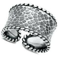 thumbnail image 4 of Hammered Animal Print Rope Border Ring .925 Sterling Silver Band Jewelry Female Male Unisex Size 9, 4 of 4