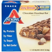 Atkins Day Break Bar, Chocolate Hazelnut 1.40 oz each, 5 ea (Pack of 3)
