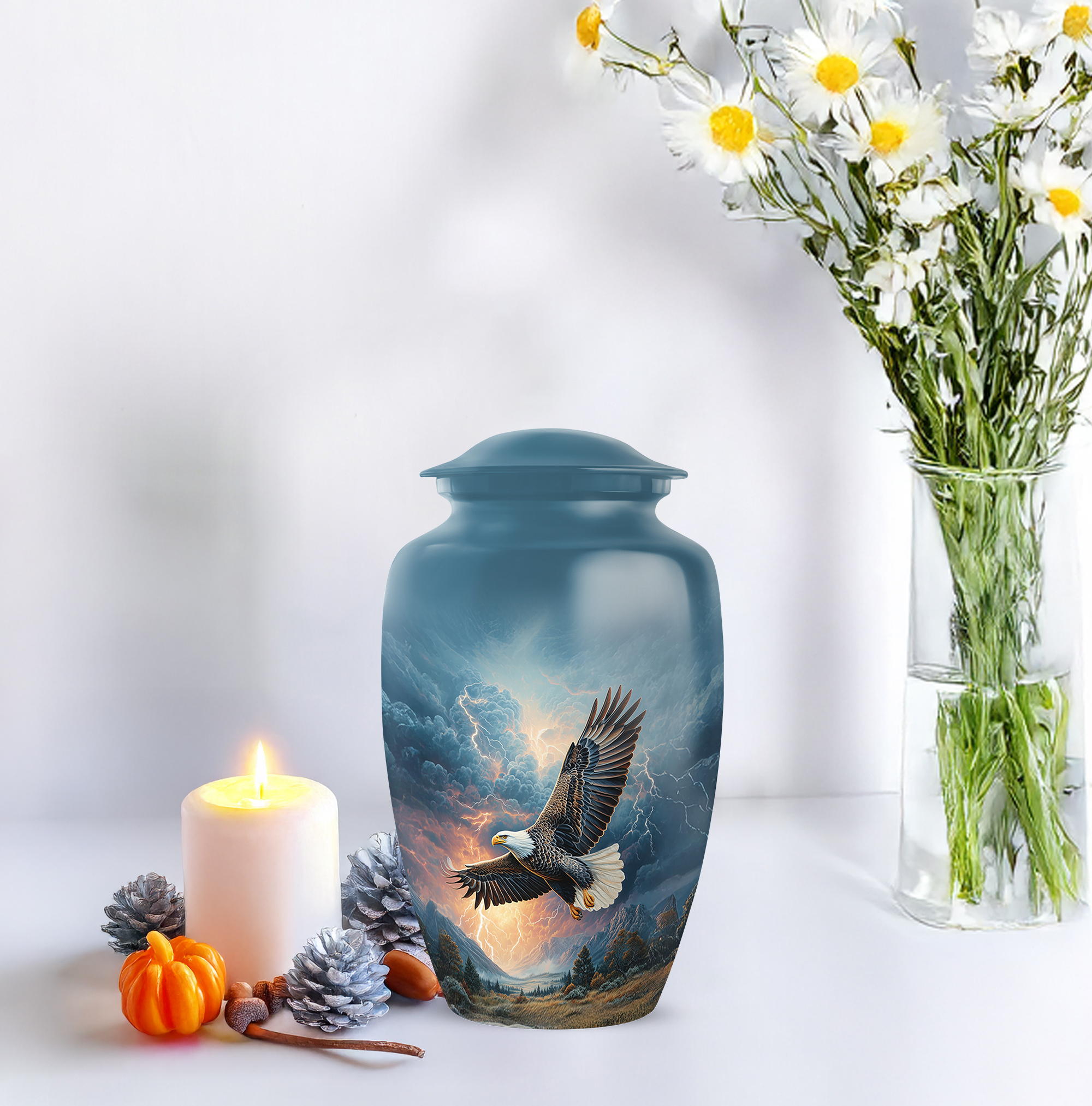 SABURIAL Eagle Urn - Large Burial Urn for Adult Human Ashes - Memorial Funeral Urns for Human Ashes Adult Female & Male - 10 Inch