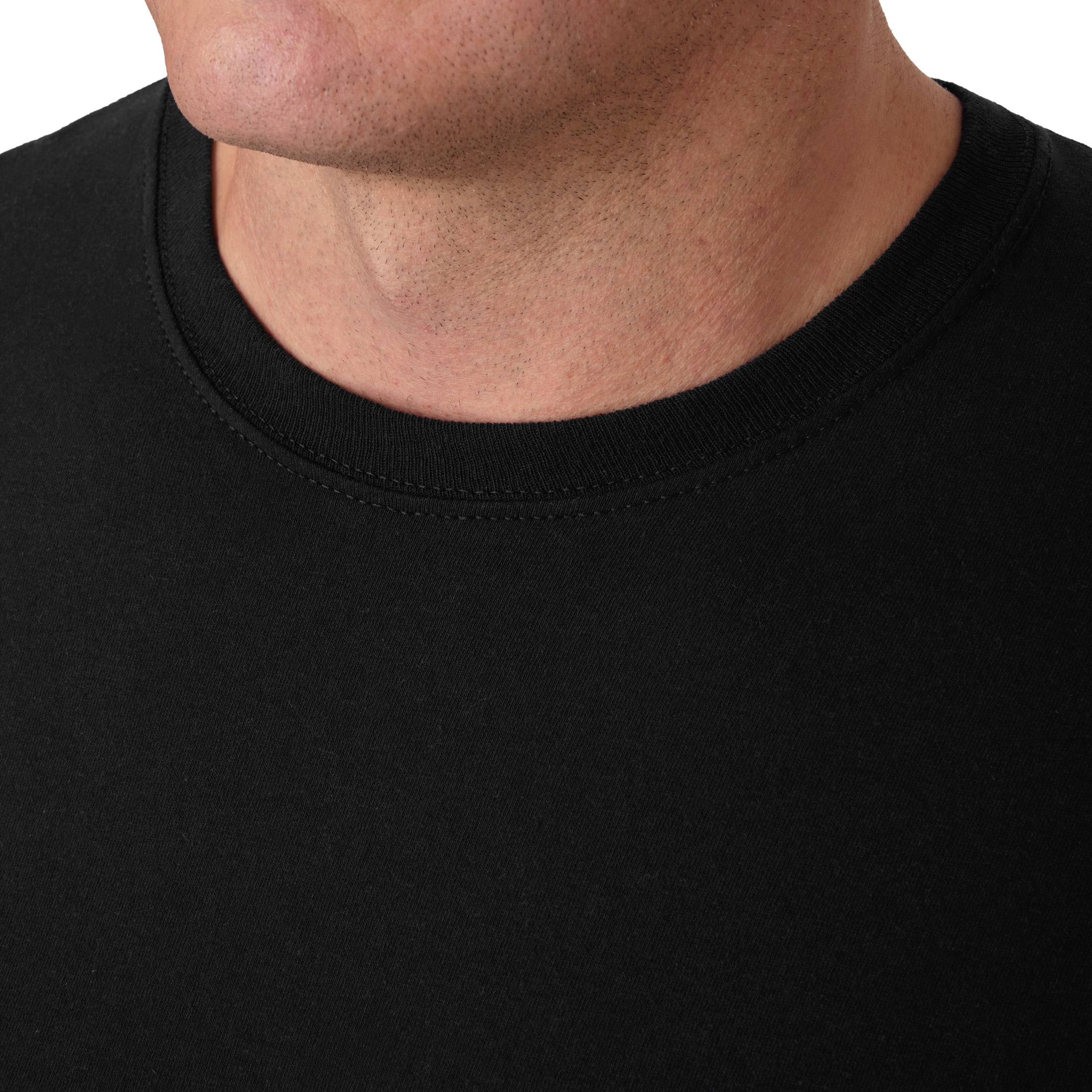 Hanes Tall Man T-Shirt, 3-Pack, Long Length Cotton Undershirt, Black/Grey (Big & Tall Sizes)
