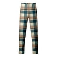 thumbnail image 3 of JIANJIA Mens Pajama Sets Autumn Winter Inner Wear Crew Neck Raglan Sleeve Tops With Plaid Print Pants Two Piece Underwear Nightwear, 3 of 4