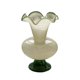 thumbnail image 1 of Jarrón de vidrio con borde ondulado, estilo vintage, for decoración del hogar, flores frescas y secas., 1 of 9