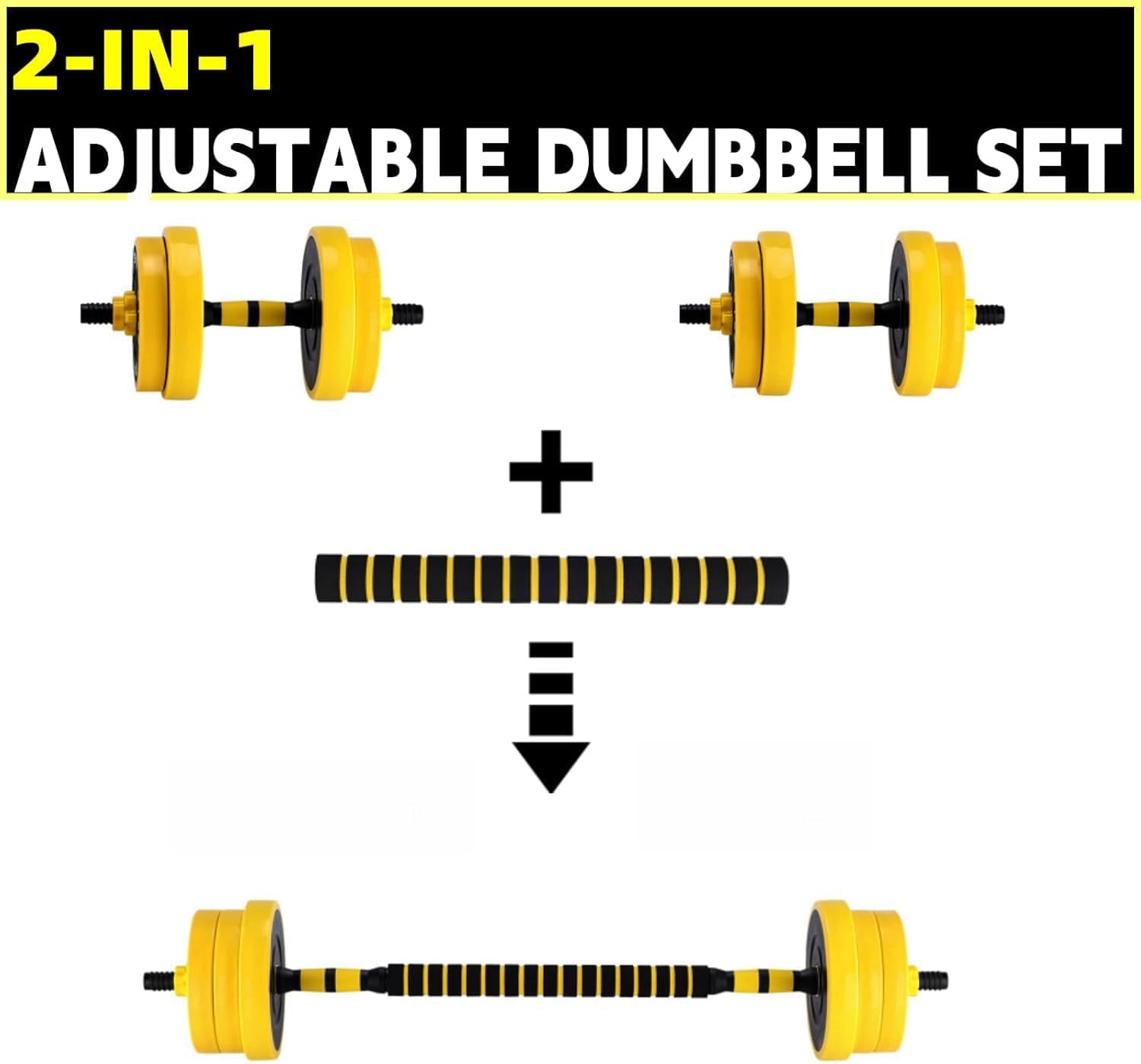 2024 New Adjustable Dumbbell Set, 33LB Dumbbells Adjustable Weight with Non-Slip Metal Handles, Home Gym Fitness Equipment for Men and Women Strength Training Dumbbells Set of 2