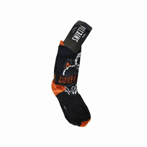 Cruella de Vil Halloween Crew Socks, Shoe Size 9-11 , 1 Pair