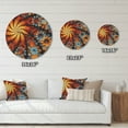 thumbnail image 4 of Designart 'Fractal Rotating Colorful Flowers ' Modern Wood Wall Clock, 4 of 5