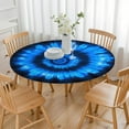 thumbnail image 3 of Blue Tie Dye Spiral Pattern Round Fitted Tablecloth with Elastic Edge,Dining Table Cover Waterproof,Outdoor Round Tablecloth for Camping,Dining,Indoor and Outdoor, 3 of 7