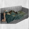 thumbnail image 6 of Fantasy Soft Flannel Fleece Throw Blanket, Surreal Sky Scenery Steampunk Airship Fairy Sci Fi Stardust Space Image, Cozy Plush for Indoor and Outdoor Use, 50" x 70", Teal and Brown, by Ambesonne, 6 of 6