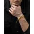 thumbnail image 3 of U7 Stainless Steel Chunky Miami Franco Cuban Chain for Men Necklace Bracelet Gold Plated Jewelry Set 2-Piece in 12MM Width 22 Inch, 3 of 7