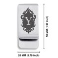 thumbnail image 2 of Stainless Steel Alphabet Letter Y initial Classic Slim Money Clip Credit Card Holder, 2 of 2