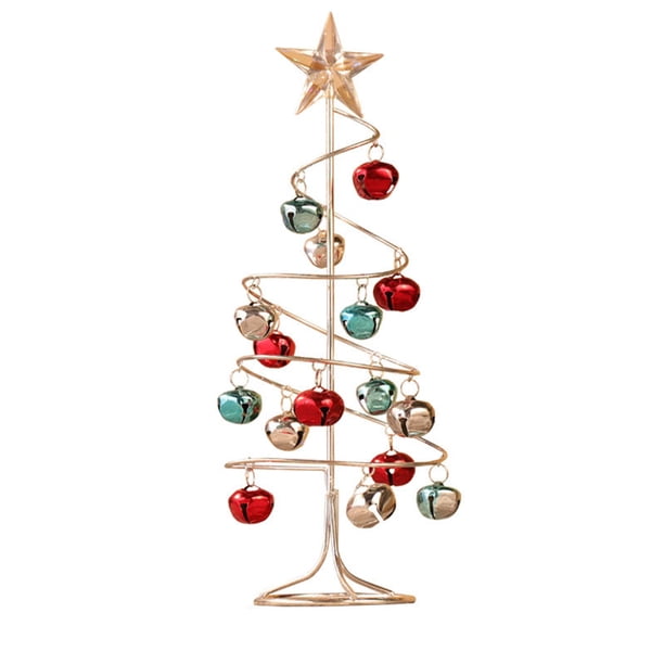 Árbol de Navidad con gemas en espiral de mesa - Árbol de mesa de metal - Decoración navideña para bodas en el hogar Adepaton CPB-SSW129-5