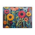 thumbnail image 5 of Yayeee Area Rugs for Living Room 5.2'x4' Indoor Non Slip Washable Bedroom Carpet, Orange Colorful Flowers, 5 of 6