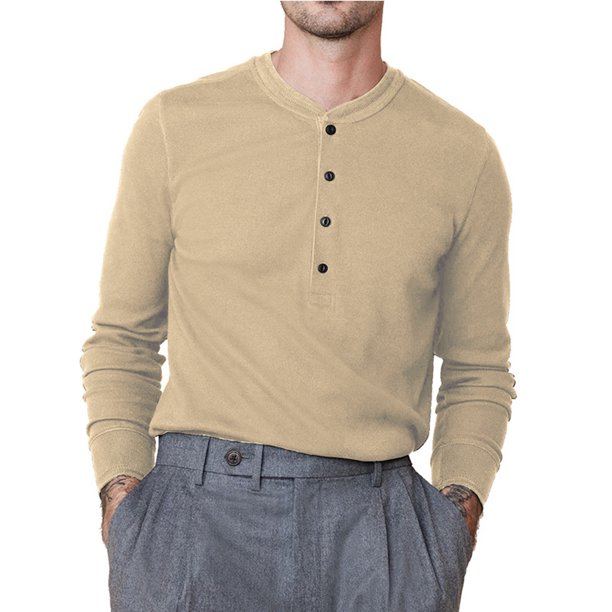 Blusas y camisas de manga larga con cuello redondo para hombre, blusa informal de moda con bloques de color, manga larga, cuello redondo, blusa de poliéster, algodón y poliéster.