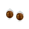 thumbnail image 2 of Bling Jewelry Womens Button Style Freshwater Pearl Clip-On Earrings Sterling Silver Non-Pierced Ears, 2 of 6
