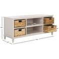 thumbnail image 3 of SAFAVIEH Rooney Solid Entertain.ment Unit with 4 Wicker Baskets, Summer Grey (47.2 in. W x 15.7 in. D x 20.1 in. H), 3 of 15