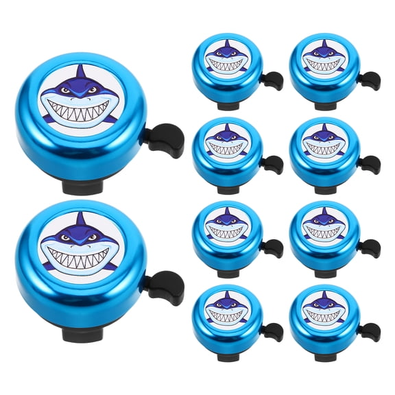 Ostracsh 10PCS Loud Bike Bell: Kids Scooter Bell with Fun Shark Pattern - Handlebar Children Bike Horn for Boys Girls Cycling Adventures