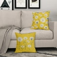 thumbnail image 2 of Spring Yellow Daisy Pillow Covers 18x18 Set of 2 Watercolor Floral Print Summer Flower Decorative Throw Pillows Outdoor Pillowcase Square Linen Farmhouse Cushion Case Decor for Couch Sofa Bed, 2 of 6