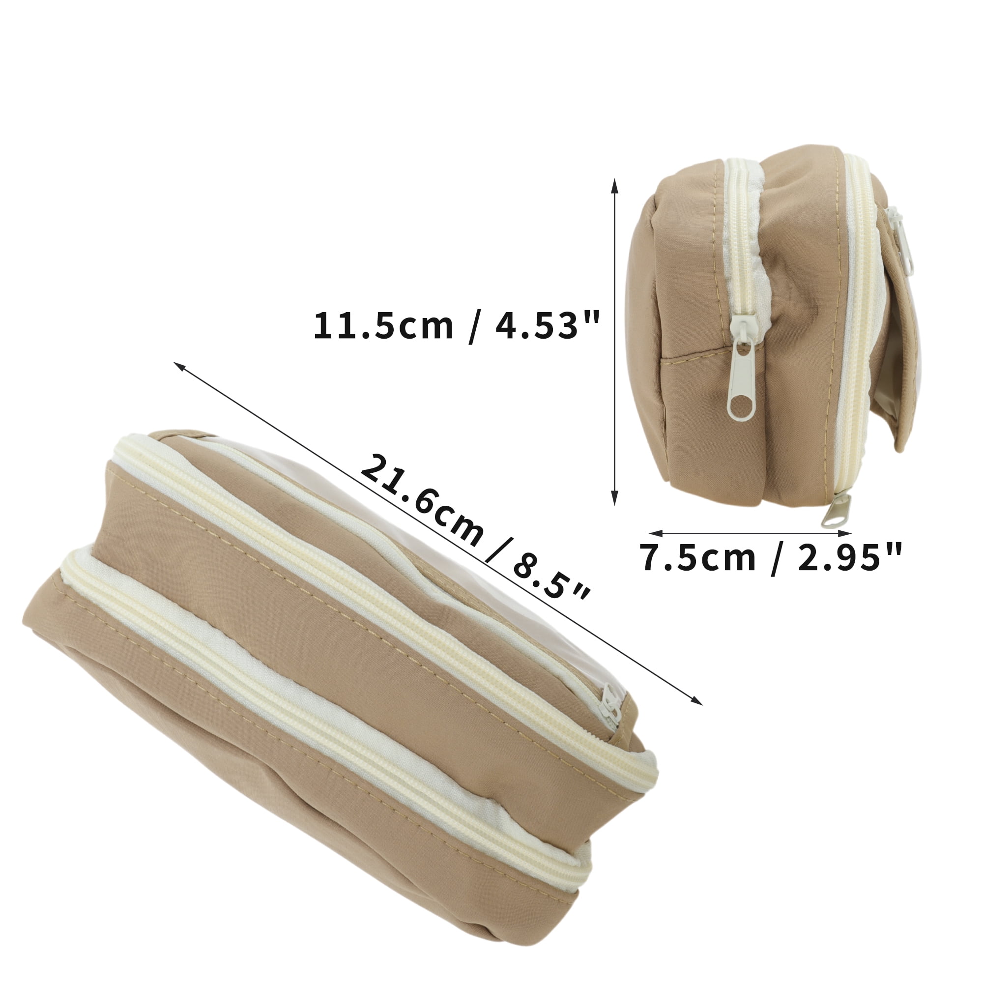 Unique Bargains Pencil Case Flip Cover Pen Pouch Stationery Bag for Organizer Coffee Color