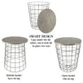 thumbnail image 4 of Lavish Home Set of 2 End Tables, Nesting Tables with Removable Wood Tops and Metal Basket Bases for Living Room or Home Office, Gray, 4 of 9