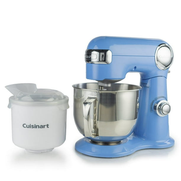 Cuisinart Precision 5.5Quart Stand Mixer + Ice Cream Maker Attachment Periwinkle Blue
