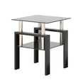 thumbnail image 3 of Triple Tree Indoor Tempered Glass Square End Table with Open Storage Shelf, Black, 3 of 9