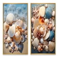 thumbnail image 2 of Designart "Beach Photo Seashell Euphony II" Coastal Animal Framed Wall Art Set Of 2 - Beige Beach Gallery Wall Frame Set For Home Decor, 2 of 6