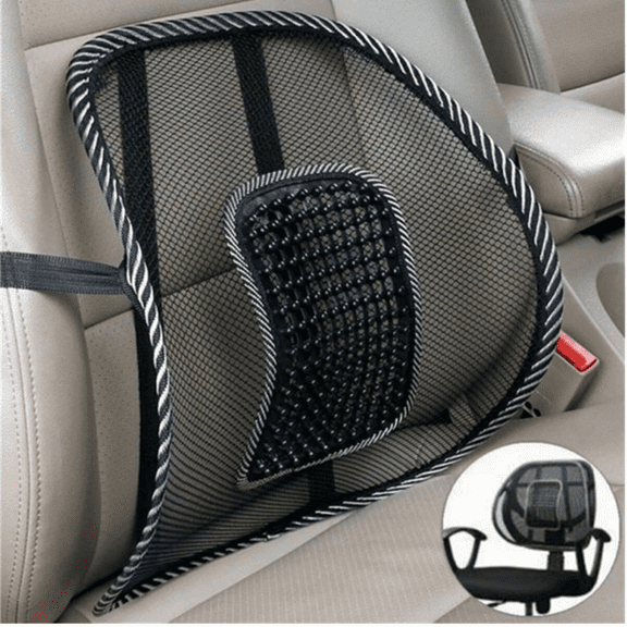 Breathable Lumbar Support Back Cushion – Orthopedic Mesh Car & Office Seat Pad with Massage Beads, Ventilated Cool Design for Lower Back Pain Relief, Posture Correction