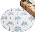 thumbnail image 2 of Round Rugs 6Ft, Blue Palm Trees Round Area Rug Washable Indoor Throw Carpet, Tropical Summer Beach Botanical Soft Non Slip Circle Rug for Office Cabinet Home Decor Aesthetic, 2 of 8