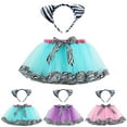 thumbnail image 4 of sususu Girl Dresses Girls Floral Print Tutu Skirt and Headband Set for Ballet Dance Performance Party Outfit Dress&nbsp;Up Clothes for Girls, 4 of 5