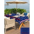 thumbnail image 6 of 54x80 Inch Outdoor Tablecloth with Umbrella Hole Zipper Rectangle 4th of July Rectangular Tablecloths Outside Waterproof Independence Day American Patriotic Stars Blue Patio Table Cover for Picnic, 6 of 8