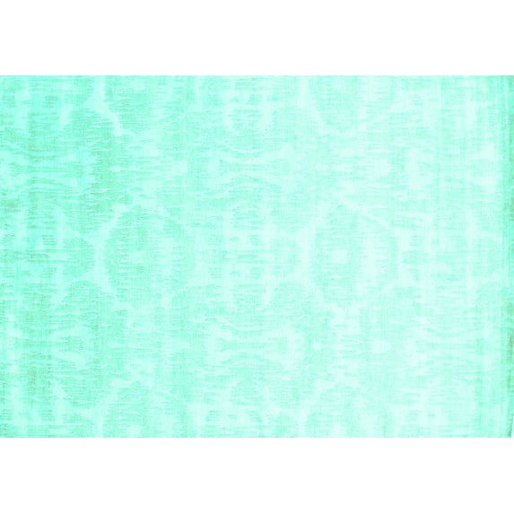 Ahgly Company Indoor Rectangle Solid Turquoise Blue Modern Area Rugs, 5' x 7'