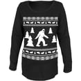 thumbnail image 1 of Chandail de Noël Laid Sasquatch Noir Maternité Doux à Manches Longues T-Shirt, 1 of 1