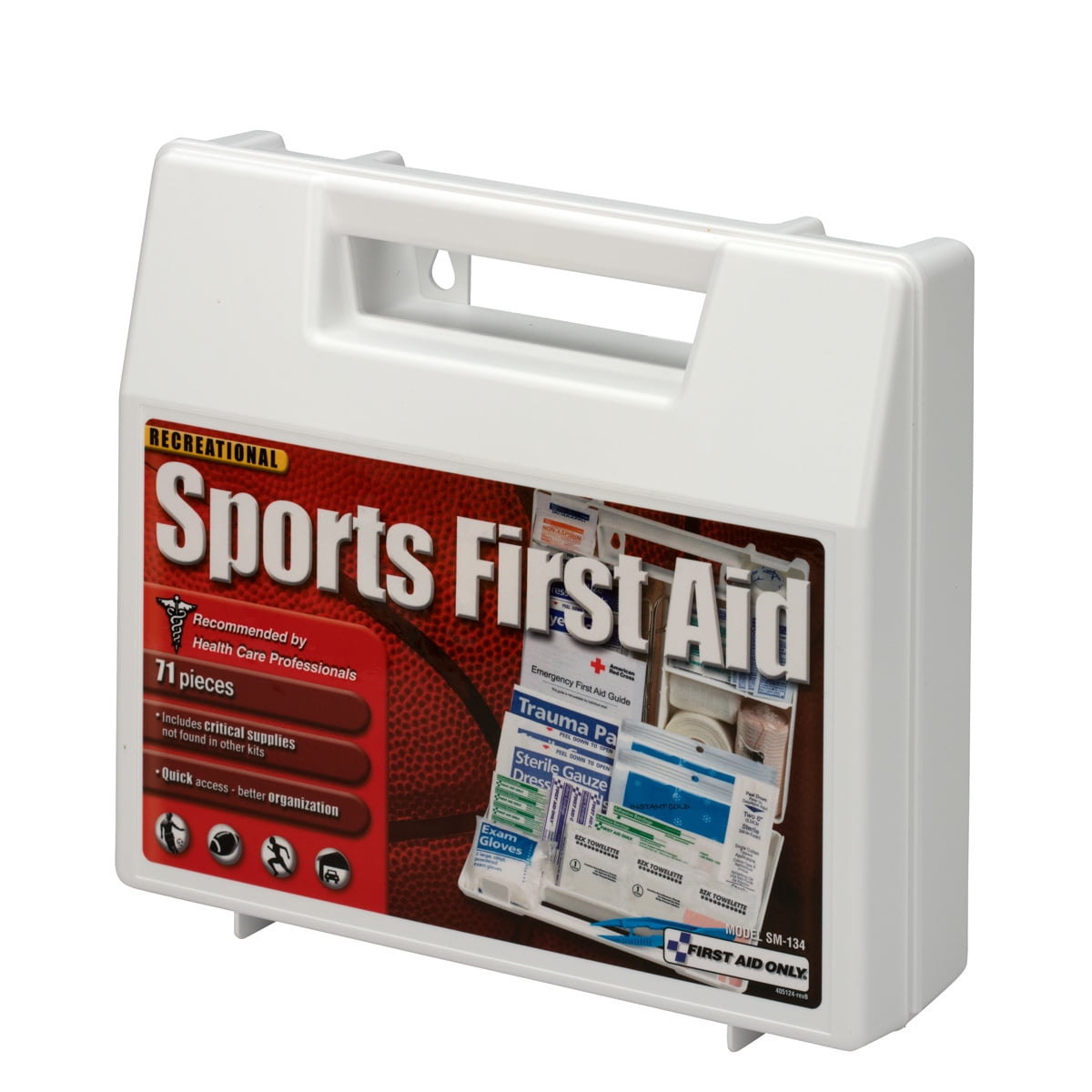 First Aid Only 10 Person Sports First Aid Kit, Plastic Case, 72 pc