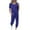 Dark Blue, variant on Honeeladyy 2 Piece Summer Sets for Women Comfy Loungewear Sets Short Sleeve Pullover With Drawstring Long Pants Jogger Set Brown S