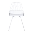 thumbnail image 3 of AC Pacific Modern Geometric Metal Dining Chair with Faux Leather Seat Pad, Set of 2, 3 of 9