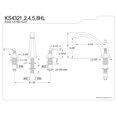 thumbnail image 4 of Kingston Brass KS4325HL 8 Inch -18 Inch Widespread Roman Tub Filler - Oil Rubbed Bronze, 4 of 6