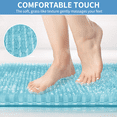 thumbnail image 6 of Yolife Non-Slip Grass Bath Mat with Strong Suction Cups, 25.6"x13.4" Quick-Drain Shower Floor Mat for Foot Scrubbing & Massage, Light Blue, 6 of 8