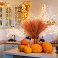 thumbnail image 2 of Serwalin Pampas Grass Decor 17.7 Inch 6 Pcs Orange Pampas Grass, Faux Burnt Orange Pampas Fall Boho Decor, Wedding Party Table Centerpieces Rust Home Decor Pampas Floral Arrangement, 2 of 8