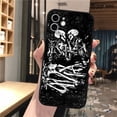 thumbnail image 1 of Funda de teléfono negra para iPhone 14, 13, 12, 11 Pro, XS Max, 6 S, 8, 7 Plus, X, XR, 5S, SE, 12Mini, Reaper Grim, funda de silicona suave con esqueleto de calavera Fivean unisex, 1 of 2