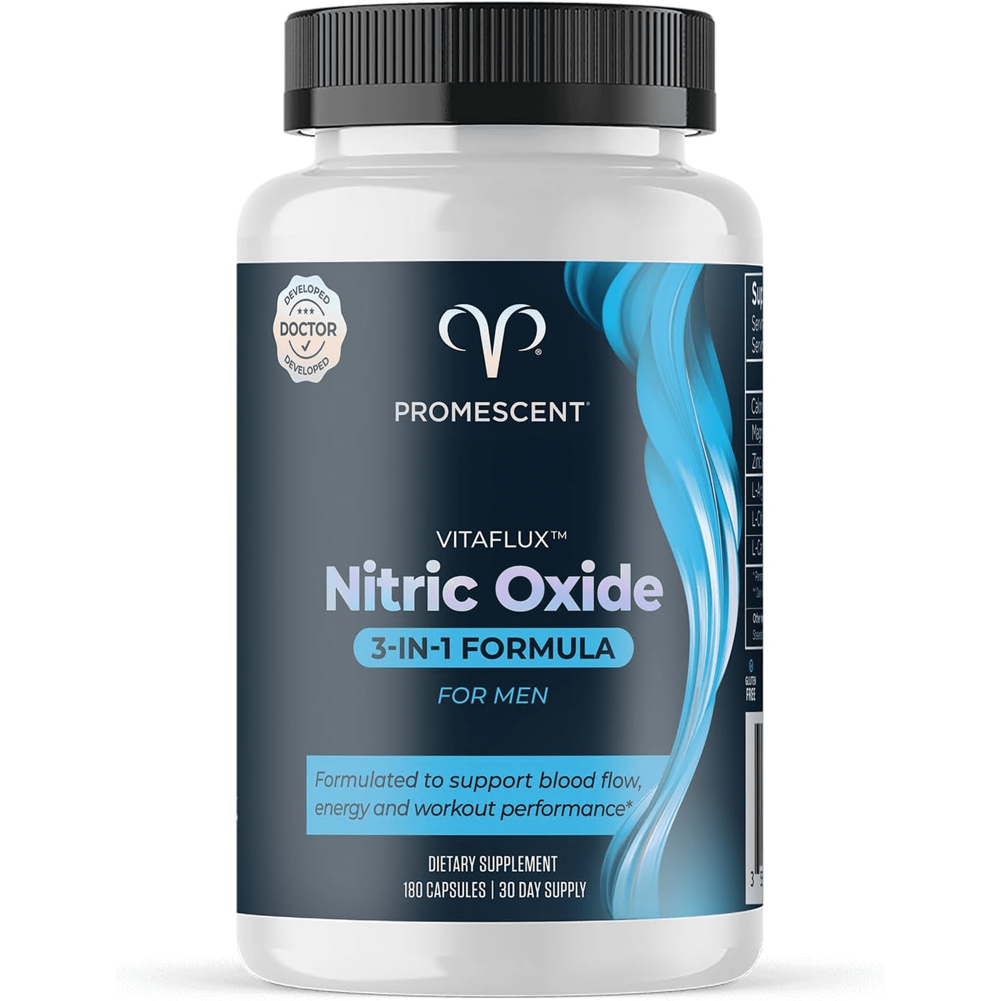 Promescent Vitaflux Nitric Oxide Booster Supplement For Men, L Arginine, L Citrulline, and L Caritine