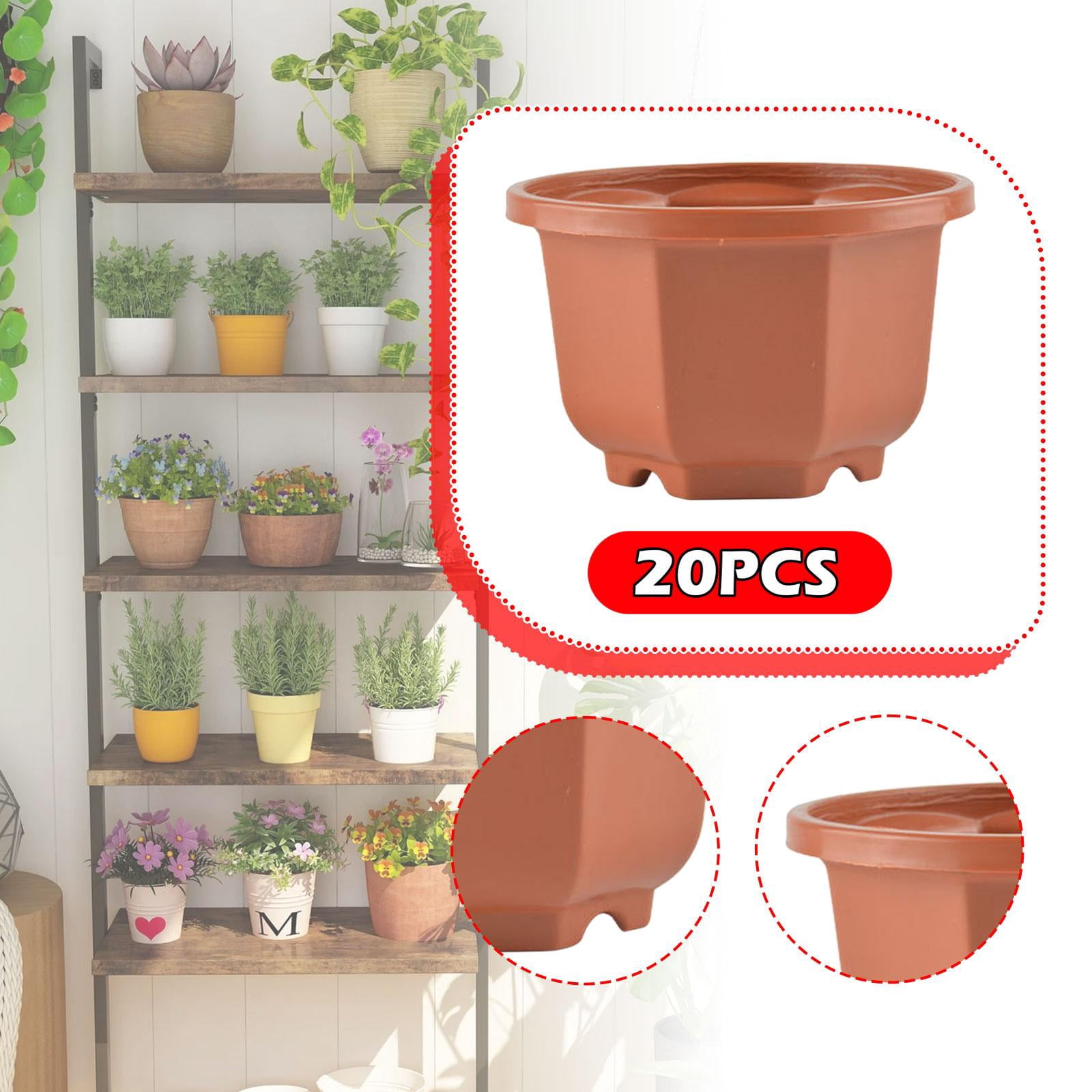figatia 20 Pieces Flower Pots Planters Containers Modern Decorative Plant Pots with Drainage Holes for Gardening Shelf Indoor Outdoor 13cmx7.5cm