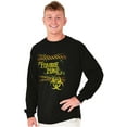 thumbnail image 4 of Zombie Zone Hazardous Dangerous Funny Men's Big & Tall Long Sleeve Graphic Tee Brisco Brands 2X, 4 of 5