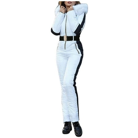 hoodies for women Women's Winter Outdoor Sports Jumpsuit Waterproof' With Removable Collar Outdoor Sports Zipper Ski Suit