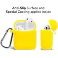 thumbnail image 3 of AirPods Case [Front LED Visible], GMYLE Silicone Protective Shockproof Earbuds Case Cover Skin with Keychain Kit Set Compatible for Apple AirPods 1 & 2 (Banana Yellow), 3 of 6