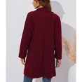 thumbnail image 2 of Defitshape Women's Winter Coat Fall Coats Long Fashion Lapel Spring Casual Fitted Comfy Warm Cotton Outerwear Red 16, 2 of 4