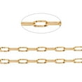thumbnail image 2 of PVD Vacuum Plating 304 Stainless Steel Cable Chains with Spool Soldered Real 18K Gold Plated 7.5x3.5x0.8mm 10.93 yards(10m)/roll, 2 of 4