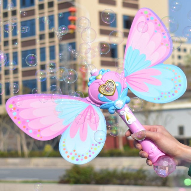 Juguete automático de palo de burbujas mágico de hadas, máquina de burbujas eléctrica, artefacto de burbujas para niños y niñas