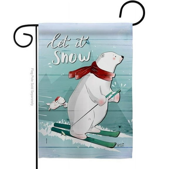 Angeleno Heritage G135304-BO 13 x 18.5 in. Let is Snow Garden Flag with Winter Wonderland Double-Sided Decorative Vertical Flags House Decoration Banner Yard Gift